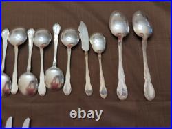 Vintage 1953 GORHAM 51 Piece Silver Plate Service for 8 New Elegance Flatware
