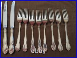 Vintage 1953 GORHAM 51 Piece Silver Plate Service for 8 New Elegance Flatware