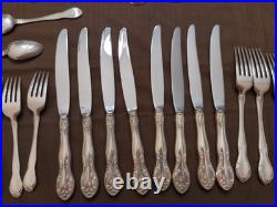 Vintage 1953 GORHAM 51 Piece Silver Plate Service for 8 New Elegance Flatware