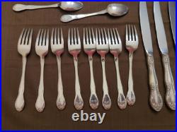 Vintage 1953 GORHAM 51 Piece Silver Plate Service for 8 New Elegance Flatware