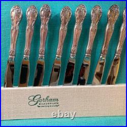 Vintage 1953 GORHAM 60 Piece Silver Plate Service for 8 New Elegance Flatware