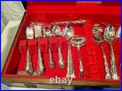 Vintage 1968 Towle Sterling Silver-Plated Set 71 Pieces with Rare, Large Case
