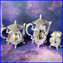 Vintage 3 Piece Silver Plate Set Coffee Tea Pot Brand New