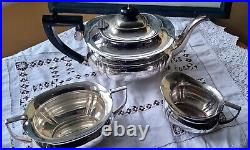 Vintage 3 Piece Silverplate Tea Set Warranted PD Soldered EPNS Great Condition