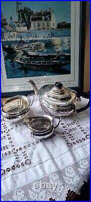 Vintage 3 Piece Silverplate Tea Set Warranted PD Soldered EPNS Great Condition