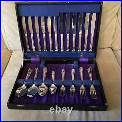 Vintage 41 Piece Boxed Silver Plated Cutlery Set Six Setting Made In Sheffield