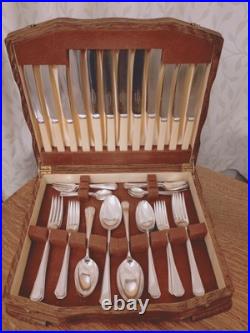 Vintage 44 Piece ART DECO EPNS CUTLERY CANTEEN Isaac Ellis Sheffield 1930s