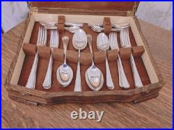 Vintage 44 Piece ART DECO EPNS CUTLERY CANTEEN Isaac Ellis Sheffield 1930s