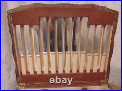 Vintage 44 Piece ART DECO EPNS CUTLERY CANTEEN Isaac Ellis Sheffield 1930s