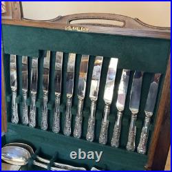 Vintage 44 Piece Silver Plated Canteen of Cutlery for 6 Sheffield Made Kings