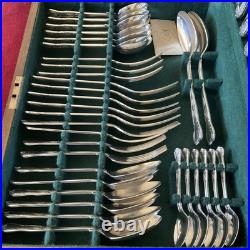 Vintage 44 Piece Silver Plated Canteen of Cutlery for 6 Sheffield Made Kings