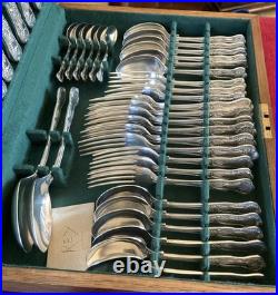 Vintage 44 Piece Silver Plated Canteen of Cutlery for 6 Sheffield Made Kings