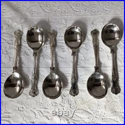 Vintage 48 Piece Silver Plate Kings Pattern 6 Place Cutlery Set, Some Elkington