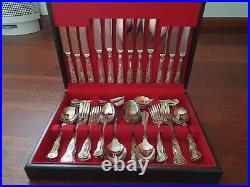 Vintage 50 Piece (6 covers) EPNS kings pattern cutlery canteen