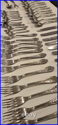 Vintage 50 piece silver plated cutlery set fork knife tea spoon serving rostfrei