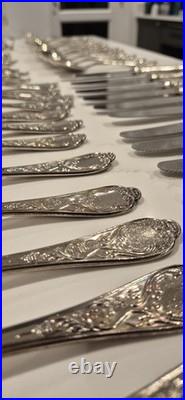 Vintage 50 piece silver plated cutlery set fork knife tea spoon serving rostfrei