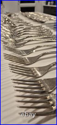 Vintage 50 piece silver plated cutlery set fork knife tea spoon serving rostfrei
