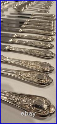 Vintage 50 piece silver plated cutlery set fork knife tea spoon serving rostfrei
