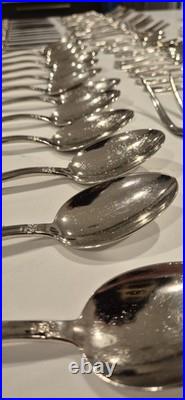 Vintage 50 piece silver plated cutlery set fork knife tea spoon serving rostfrei