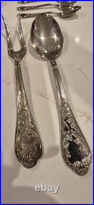 Vintage 50 piece silver plated cutlery set fork knife tea spoon serving rostfrei
