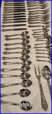 Vintage 50 piece silver plated cutlery set fork knife tea spoon serving rostfrei