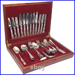 Vintage 56 Piece Silver Plated Cutlery Canteen Box Sheffield England Flatware