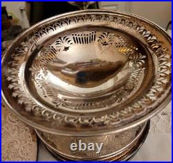 Vintage 5 Piece Silverplate Tea/ Coffee Set Sugar Bowl Cookie Busket Tong Server
