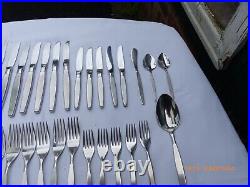 Vintage 69 Piece Oneida Community Stainless Steel Frostfire Pattern Cutlery Set