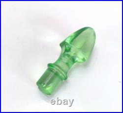 Vintage 6-Piece Green Glass Cruet Castor Set Silver plate Condiment Caddy Used