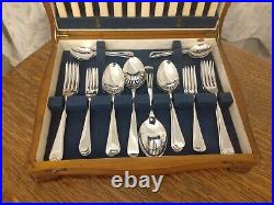 Vintage ART DECO 38 Piece Chrome Plate Cutlery Canteen Made in Sheffield