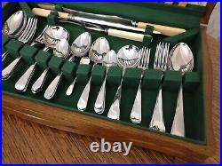 Vintage ART DECO 56 Piece Chrome Plate Cutlery Canteen Sheffield Christmas