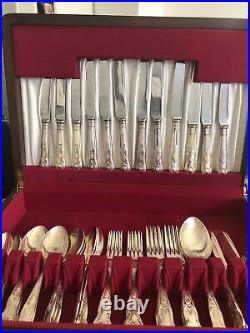 Vintage A E Poston Kings Pattern Silver Plated Canteen Cutlery Firth X 56 Pieces
