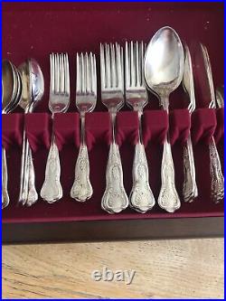 Vintage A E Poston Kings Pattern Silver Plated Canteen Cutlery Firth X 56 Pieces