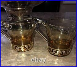 Vintage Antique Sheridan 6 Piece Sterling Silver Plated Punch Bowl Cup Ladle Set