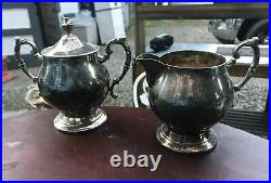 Vintage Antique Silver Plate 4 Piece Tea / Coffee Set