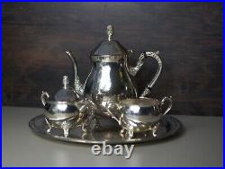 Vintage Art Deco Sheffield Tea Set Nickel Silver-Plated, Elegant 3-Piece