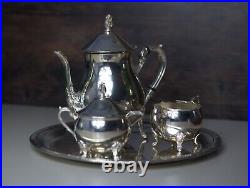 Vintage Art Deco Sheffield Tea Set Nickel Silver-Plated, Elegant 3-Piece