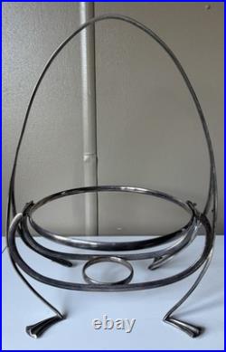 Vintage Art Deco Silver Plate & Glass Centrepiece Bowl with Handle 36 cm