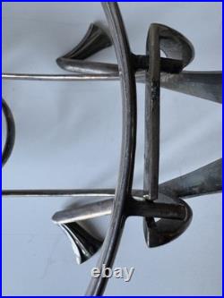 Vintage Art Deco Silver Plate & Glass Centrepiece Bowl with Handle 36 cm