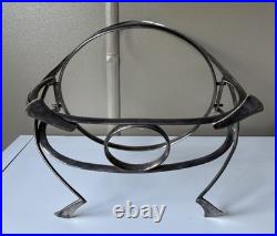 Vintage Art Deco Silver Plate & Glass Centrepiece Bowl with Handle 36 cm