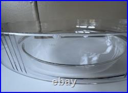 Vintage Art Deco Silver Plate & Glass Centrepiece Bowl with Handle 36 cm