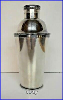 Vintage Art Deco Silver Plated Cocktail Shaker by Michael Seips 2 Pieces 1885c