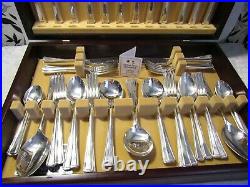Vintage Arthur Price 56 Piece 25 Year Guarantee Silver Plated Cased Cutlery Set