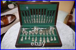 Vintage Arthur Price Kings pattern 56-piece silver-plated cutlery canteen for 8