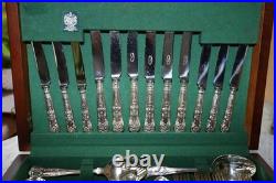 Vintage Arthur Price Kings pattern 56-piece silver-plated cutlery canteen for 8
