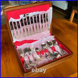 Vintage Arthur Price Sheffield Silver 62 Piece Cutlery Canteen Kings Design