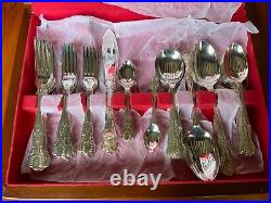 Vintage Arthur Price Sheffield Silver 62 Piece Cutlery Canteen Kings Design