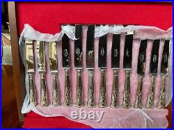 Vintage Arthur Price Sheffield Silver 62 Piece Cutlery Canteen Kings Design