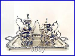Vintage Birmingham Silver Co. Five Piece Silverplate Tea and Coffee Set