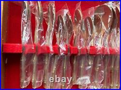 Vintage Bronze Bamboo Unused Cutlery Set For 8 (100 Pieces Incl Serving Items)